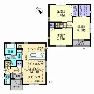 香川県高松市室新町【一戸建】の間取り