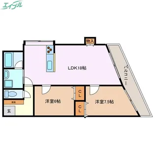 ウエストエンドビル【6階】の間取り