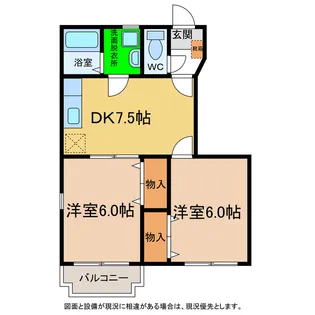 徳島県阿南市那賀川町苅屋【アパート】の間取り