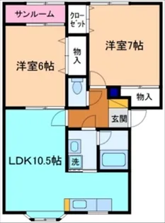 2LDKの間取り画像