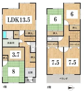 京都府京都市北区北野西白梅町【一戸建】の間取り