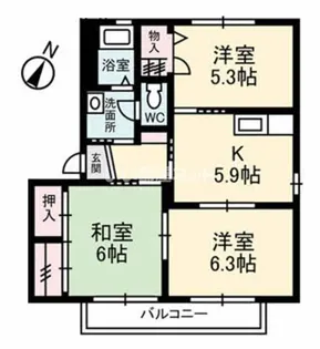 メゾン樅の木 A棟【1階】の間取り