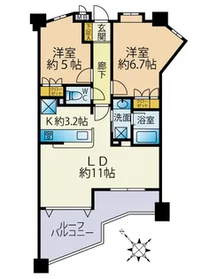 グランシティ勝どき【9階】の間取り