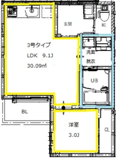 熊本県熊本市中央区岡田町【アパート】の間取り
