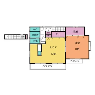 亀が洞ハイツ【2階】の間取り