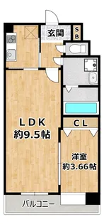 1LDKの間取り画像