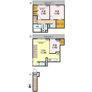 セレスティア竹ノ塚【2階】の間取り