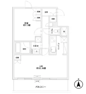 ブライトイースト芝浦【7階】の間取り