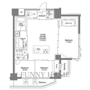 東京都目黒区祐天寺2【マンション】の間取り