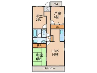 メナージュマルヤマ【2階】の間取り