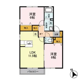 K・フルール D【2階】の間取り