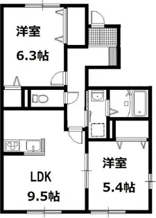アムール【1階】の間取り