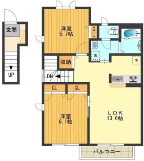 東京都日野市平山5【アパート】の間取り