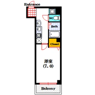 ドエル心斎橋【10階】の間取り