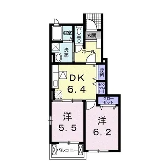 カーサプラシード A【1階】の間取り