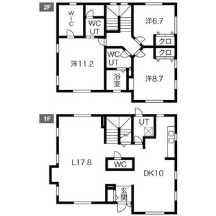 愛知県名古屋市名東区一社2【一戸建】の間取り