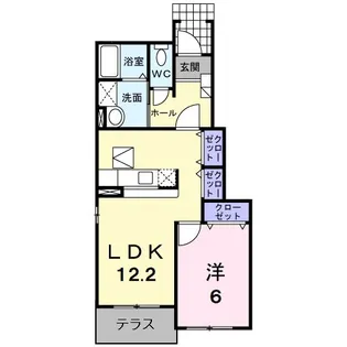 インプレスKM B棟【1階】の間取り