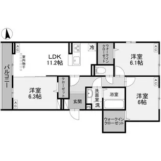群馬県前橋市紅雲町2【アパート】の間取り