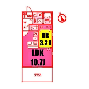 丘の上テラス菊名C棟【1階】の間取り