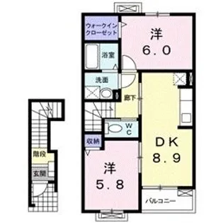 新潟県長岡市大島本町5【アパート】の間取り