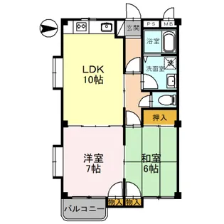 サミュゼアパルトゥモン【2階】の間取り