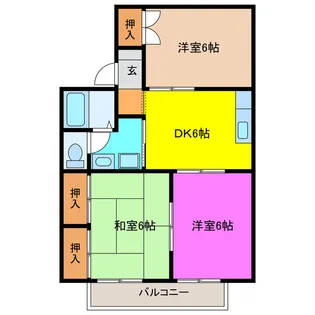 ヴァンベール若草【1階】の間取り