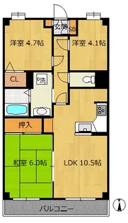 ライオンズマンション下総中山第3【10階】の間取り