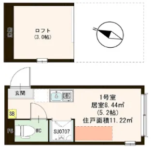 ハーモニーテラス中十条IV【1階】の間取り