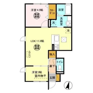 ベレタニア A【1階】の間取り