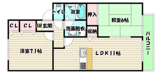 兵庫県尼崎市武庫之荘本町2【マンション】の間取り