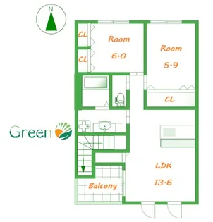 パーシモン【2階】の間取り