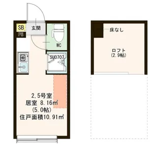 リズシャンブル氷川台【2階】の間取り