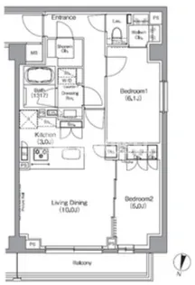ザ・パークハビオ柿の木坂【2階】の間取り