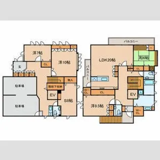 東京都目黒区柿の木坂1【一戸建】の間取り