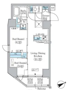 Prime Bliss蔵前【3階】の間取り