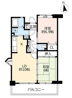 URアーベインルネス香椎【8階】の間取り