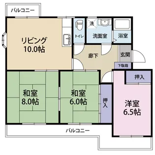 ハイツ蓼原B【1階】の間取り