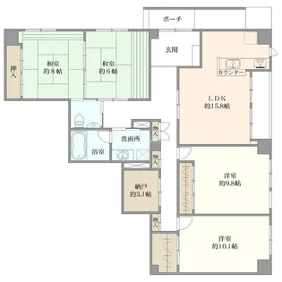 パークヒルズ女池上山【1階】の間取り