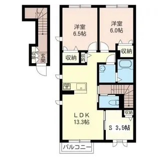 ラフィネA【2階】の間取り