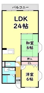 ヴィルヌーブエスト【1階】の間取り