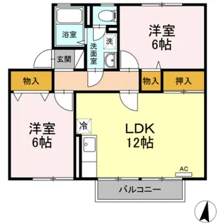 エクレール B棟【1階】の間取り
