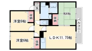 23番館 A棟【2階】の間取り