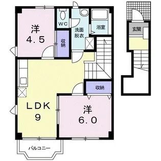 チャレロ21三番館C棟【2階】の間取り