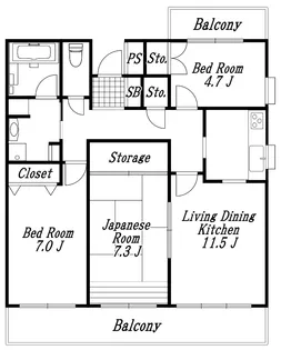 【小型~大型犬・猫・多頭飼い相談】 ベルハイム北柏台【2階】の間取り