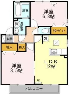 グランシャリオA棟【1階】の間取り
