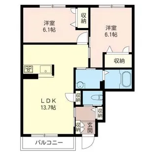 フォレナメゾン B【1階】の間取り