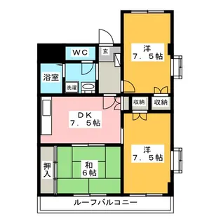 つるやコーポ【3階】の間取り