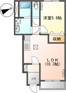 ミルキーハウス【1階】の間取り