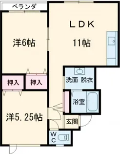コーポサイトウD棟【2階】の間取り