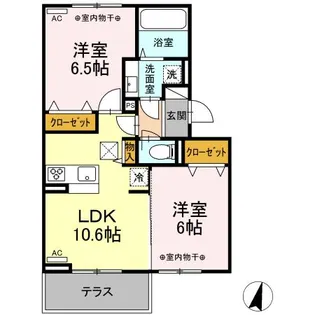 ヒルズ石和B【1階】の間取り